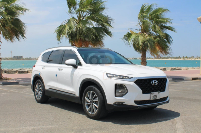 White Hyundai Santa Fe 2020 for rent in Dubai 2